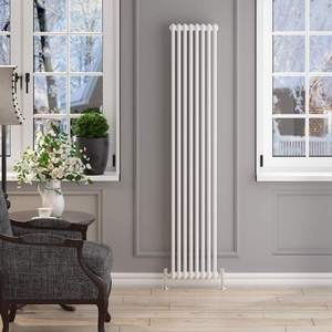 BODE <span class=keywords><strong>Radiateur</strong></span> traditionnel en <span class=keywords><strong>fonte</strong></span> de style blanc Double colonne verticale Colisée Radiateurs de salle de bain 2 panneaux - Product Image 3