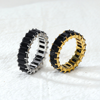 INS Mode Diamantbesetzter Ring Luxus Premium Farbiger Diamant Opaleszenz Edelstahlring für Damen