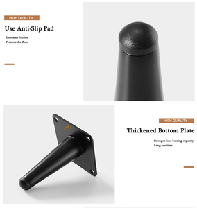 Black Furniture Support <strong>Legs</strong> Sofa Feet <strong>Coffee</strong> <strong>Table</strong> <strong>Legs</strong> <strong>Metal</strong> Straight Inclined Tapered Feet - Product Image 6