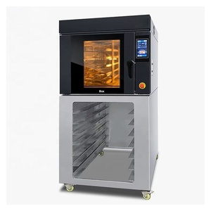 Four rotatif électrique à gaz commercial 220v, four rotatif en acier inoxydable avec porte en verre, four à air chaud circulant pour hôtel - Product Image 5