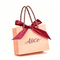 Sacs en papier kraft de luxe écologiques et recyclables avec logo personnalisé, estampage à chaud, ruban/cordon de serrage pour emballage de vin et d'aliments (cadeau)