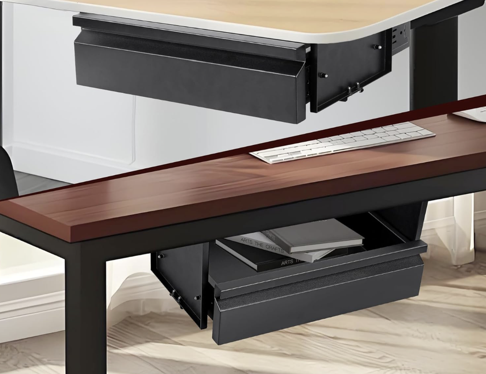 Concealed Under Table Drawer - Smooth Ball Bearing Slide Desk Drawer ...