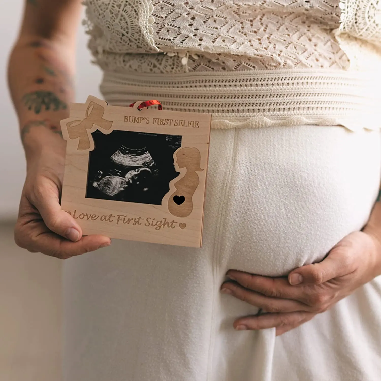 Bingkai Foto Dekoratif Bayi TK Kreatif Pengumuman Kehamilan Kustom Cocok untuk Foto Ultrasound