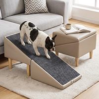 Escalier multifonctionnel pour animaux de compagnie avec surface antidérapante, rampe pliable pour chiens âgés, sert également de pouf/de siège pour le salon