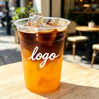 Gobelets personnalisés avec logo imprimé, gobelets transparents en PET avec couvercles, gobelets alimentaires à emporter, 500ml/700ml pour les boutiques de bubble tea et de café.
