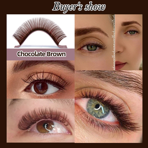 <span class=keywords><strong>Darkest</strong></span> Brown Collection Extensión de pestañas Individual Mink Color chocolate Pestañas postizas Brown Teal Mocha Extensión de pestañas - Product Image 6