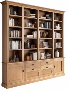 Librería de Madera Premium con Almacenamiento y Exhibición Maximizados para Oficina en Casa o Estudio con Gabinetes de Almacenamiento Cerrados - Product Image 1