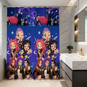 ม่านอาบน้ำโพลีเอสเตอร์พิมพ์ลายการ์ตูนนักล่าปีศาจเคป๊อปแบบกำหนดเอง ทนทาน น้ำหนักเบา กันน้ำ - Product Image 3