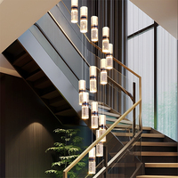 Lustre moderne de luxe en cristal, luminaire suspendu LED à intensité variable pour hôtel, villa, restaurant, salon, plafond