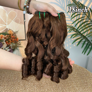 Lot de 12 paquets de cheveux bouclés rebondissants, 100g par paquet, extensions super double drawn, 100% cheveux humains, vente en gros - Product Image 2