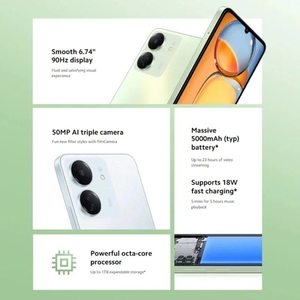 Téléphone Intelligent 4G <span class=keywords><strong>Xiaomi</strong></span> <span class=keywords><strong>Redmi</strong></span> 13C Global, 6 Go+128 Go, Écran 6.74 Pouces, <span class=keywords><strong>MIUI</strong></span> 14, MediaTek Helio G85 Octa Core 2.0 GHz - Product Image 2