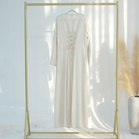 Robe décontractée à bretelles, manches longues, col rond, pour femmes musulmanes, Abaya modeste, style Dubaï Turquie, en stock usine, personnalisable