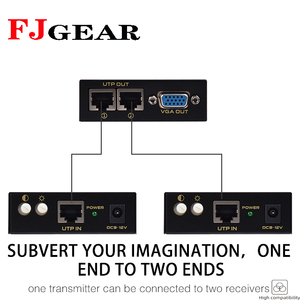 FJGEAR 1080P VGA/Âm Thanh Extender Hơn Độc 100M/200M CAT5/5e Cáp 200 Mét vga Mở Rộng 1920*1440 - Product Image 2