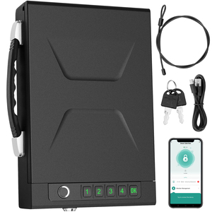 Coffre-fort à armes à feu portable haute sécurité, contrôle par application intelligente Tuya, déverrouillage par mot de passe, empreinte digitale biométrique, clé, acier laminé à froid - Product Image 1