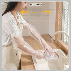 Disposable Household <strong>Gloves</strong> White Transparent Thickened <strong>Gloves</strong> For Kitchen Dishes Washing Oil-Proof And Lengthened - Product Image 5