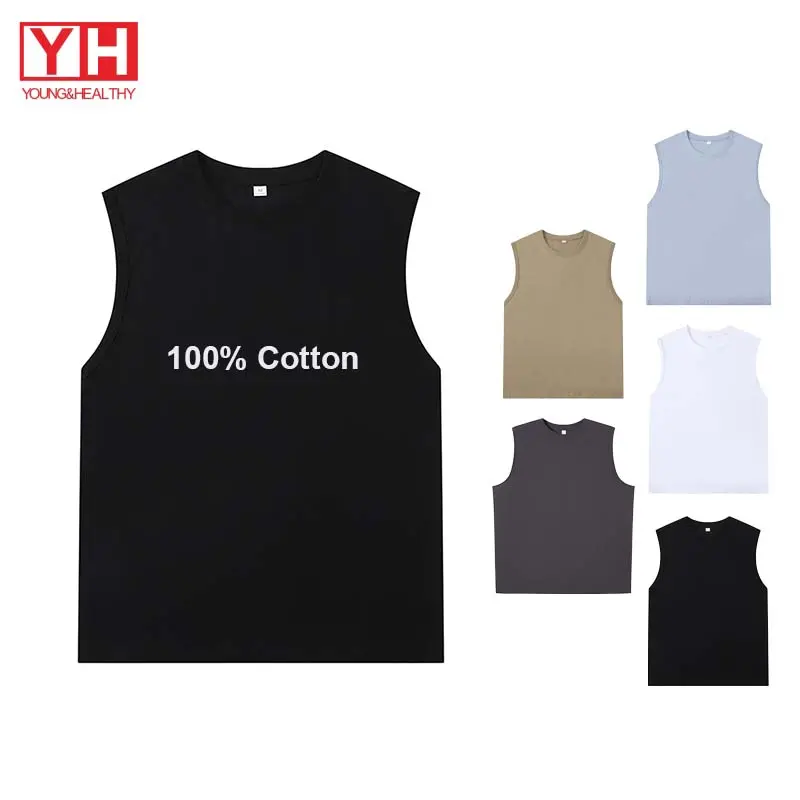 Wholesale Athletic Tank Top Unisex Cotton Vests Fitness Bodybuilding Singlet Unisex Gym Vests