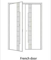 Porte double en aluminium avec grande poignée, porte d'entrée double en aluminium pour villa, grande poignée, porte battante double