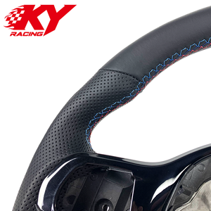 Customized black leather sports racing style steering <b>wheel</b> for BMW G20 G30 G01 G05 G06 G11 G12 G22 G28 G31 G80 G82 M2 M4 X3 X5 - Product Image 2