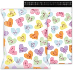 <b>Colorful</b> Conversation Heart Mailing Bag Pastel Self-Sealing Plastic Packaging <b>Envelope</b> Bag For Small Business - Product Image 1