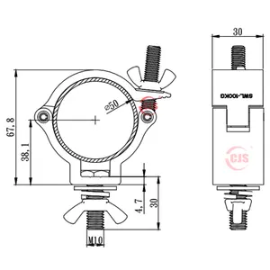 Penjepit Lampu Panggung Rangka 220LB, Penjepit Trusses Universal Hitam Perak Grosir 48-51mm