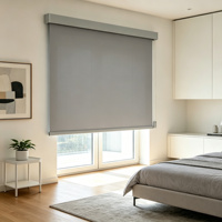 Persiana enrollable semioscura de poliéster duradero con control eléctrico manual y tamaño personalizado para decoración de ventanas interiores, ideal para bodas.