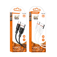 Promotion KAKUSIGA - Câble de charge rapide Type-C 5A 2M, synchronisation des données, gaine en TPE souple, diamètre extérieur 3,8 mm, noir et blanc