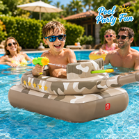 Bateau gonflable camouflage pour enfants avec canon de tir, radeau de piscine anti-retournement sûr pour la plage et la baignade