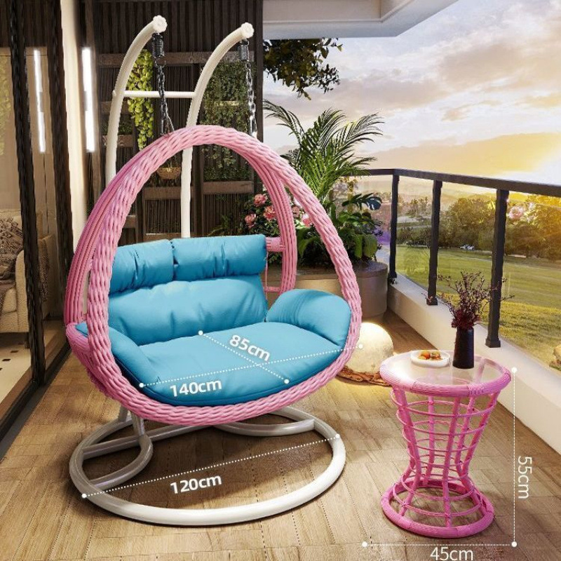 Girly pink [two people can sit and lie down + coffee table]
