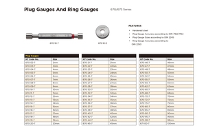 Calibrador de Enchufes Estándar Asimeto 2mm-100mm DIN2250 JIS JJG ASME Serie 670 - Product Image 2