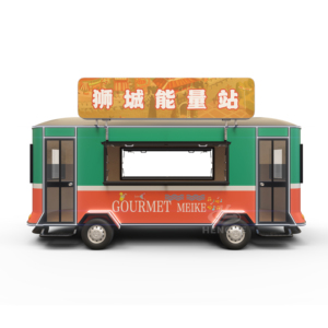 Carrito de Comida Móvil Blanco Pequeño para Hot Dogs, Remolque con Cocina Completa, Ruedas, Quiosco, Cafetería, Panadería - Product Image 1