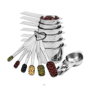 Compra al por Mayor de 13 Piezas de Cucharas y <span class=keywords><strong>Tazas</strong></span> <span class=keywords><strong>Medidoras</strong></span> de Acero Inoxidable 304 de 15 ml, 1/4 y 1 Taza, con Báscula Digital, 18/8 (304) - Product Image 1