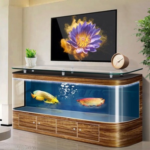 Luxury Glass <strong>and</strong> Plastic Coffee Table with Aquarium Tea Table TV Cabinet <strong>Fish</strong> <strong>Tank</strong> <strong>Stand</strong> <strong>and</strong> Lamp for Household Use - Product Image 3