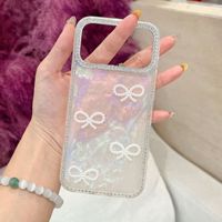Coque de téléphone pour iPhone 17promax, iPhone16/15/14, motif coquille de diamant scintillant avancé, avec nœud