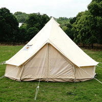 Tienda de campaña estilo yurta mongola para glamping, con ventanas de malla de algodón transpirable y protección UV para el verano, ideal para escapadas familiares.