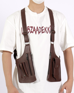 Hot Selling Vintage Waterproof PU Utility Phone Anti Theft Crossbody Sling <strong>Leather</strong> <strong>Harness</strong> Bag Genuine <strong>Leather</strong> Belt - Product Image 3
