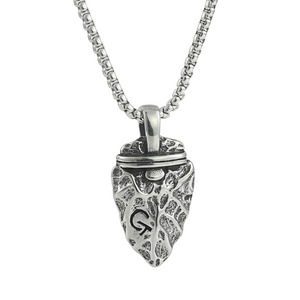 Yunnique – collier avec pendentif en forme de cœur en acier inoxydable, couleur argent rétro, chaîne de 60cm pour hommes et femmes, bijoux à la mode, 2160148 - Product Image 5