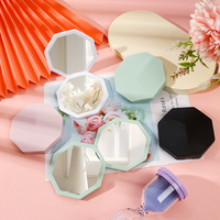 Miroir de poche miroir cosmétique pivotant en cuir rond simple