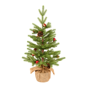 High Quality Pre-Lit Mini Christmas Desktop <b>Tree</b> <b>Ornament</b> Small PE Simulation Flocking Snow Bonsai Scene Layout Decoration - Product Image 5