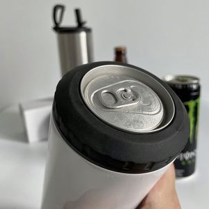12Oz 4-In-1 & Coolers Vacuum Insulated Bottle Double <b>Lid</b> Sublimation Can Cooler - Product Image 4