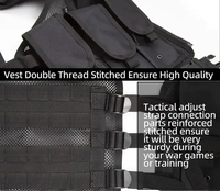 Gilet tactique en maille anti-coupure et respirant pour la chasse/entraînement CS, léger, avec système Molle et poches