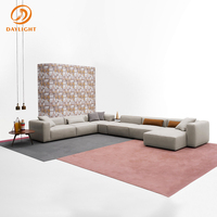 Canapé modulaire de salon en tissu carré simple, style Wabi-Sabi, moderne, luxe léger