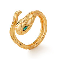 Bague Serpent Ajustable en Or de Luxe pour Femme, Bijou Tendance en Forme de Serpent, Collection Designer