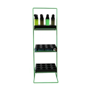 Free-standing Customize Lighter Display Stand for Retail Stores, Metal Green