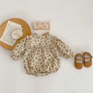 2023 Spring Baby Girls Clothes Infant Floral Long Sleeve Romper Newborn Toddler Jumpsuit