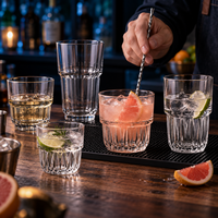 Verre Collins empilable commercial rayé pour cocktails, vin, bière, bar, KTV, restaurant, hôtel – Vente en gros
