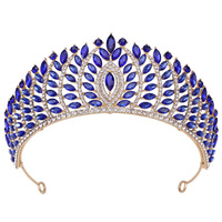 Couronne de mariée en alliage plaqué or, luxueuse, ornée de diamants et de strass, accessoire de coiffure pour mariage, fiançailles, cadeau