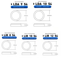 Baterai Sel Tombol Lithium Ion Isi Ulang 3.6V LIR854 LIR1054 LIR1254 LDA954 LDA1054 untuk Headset Bluetooth