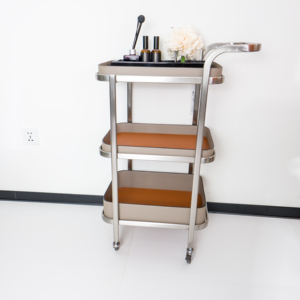Nieuwe model oranje beauty verstelbare roestvrijstalen moderne salon trolley draagbare kar voor gebruik in de woonkamer - Product Image 5