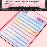 Petites extensions de cils synthétiques auto-adhésives sans colle, à bande transparente invisible, effet naturel, en grappe simple