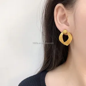 Wholesales Factory 18K Gold Plated Brass Earrings For Women Girl Gift Fashion Jewelry Customized Available